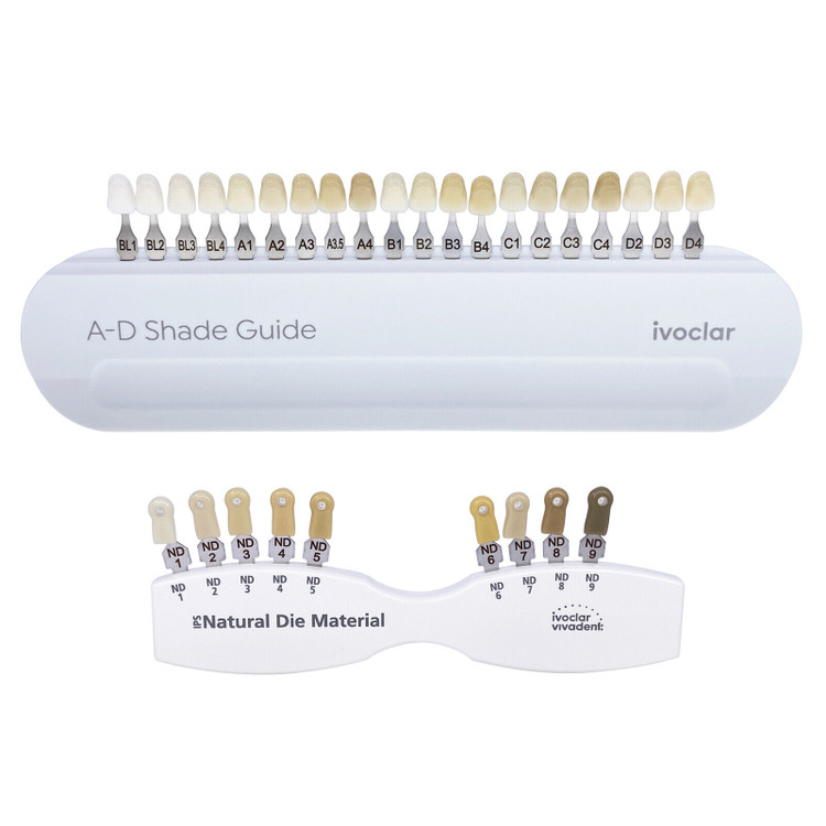 نمونه رنگ (شیدگاید)ایوکلار همراه با بلیچ و شید گاید نچرال دای ivoclar shade guide